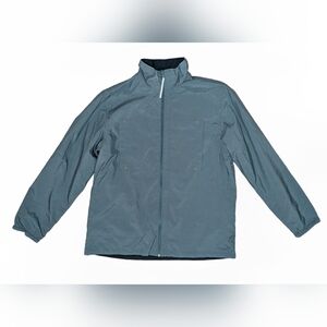 Nike Women's Large Teal Blue Double-Lined Zip-Up Mock Collar Windbreaker Jacket